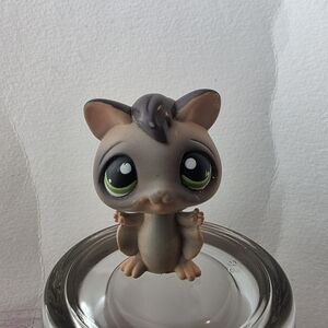 3/$22 Littlest Pet Shop #432 Sugar Glider Flying Bat Gray Brown Green Dot Eyes